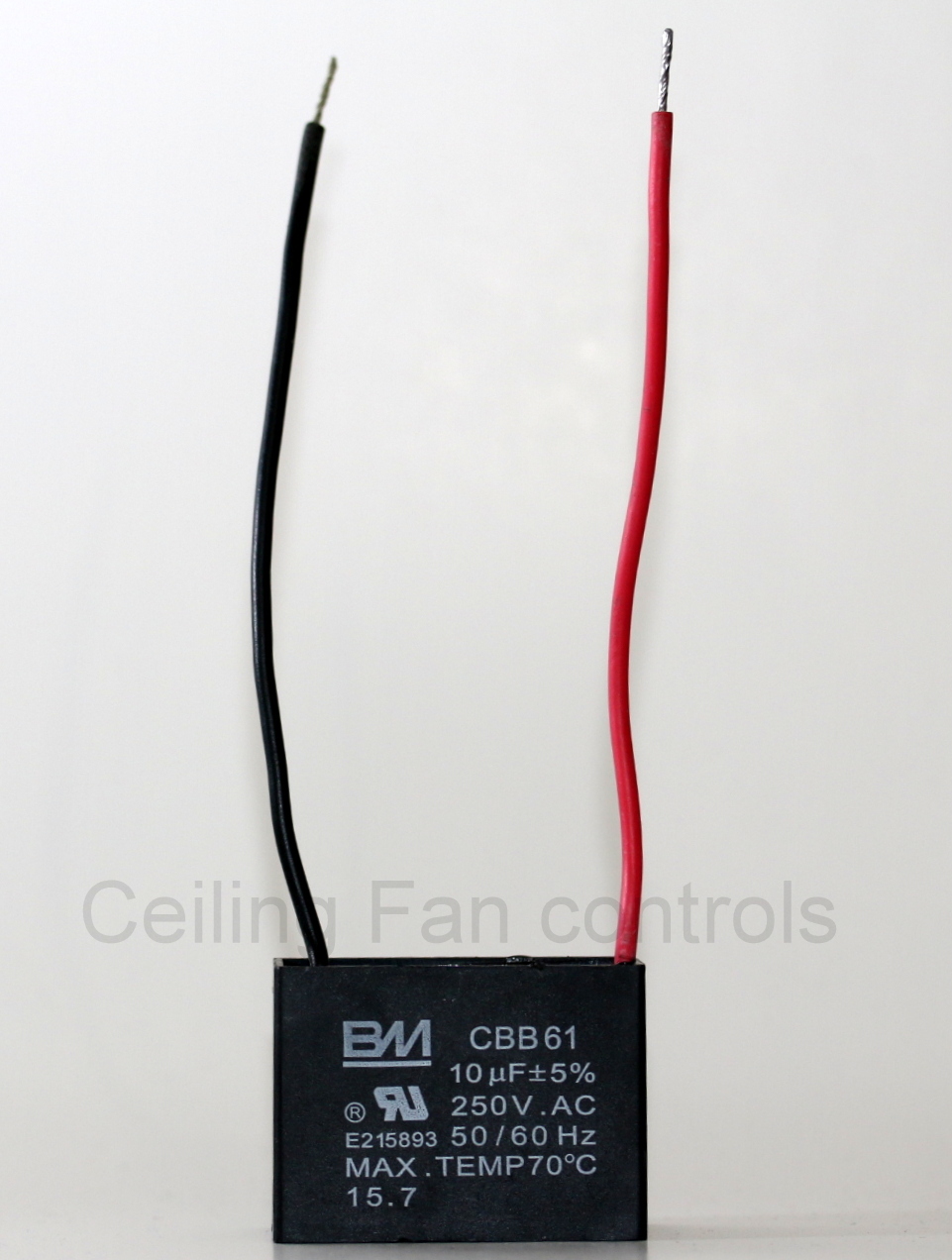 CEILING FAN CAPACITOR CBB61 10uf 250V 2 WIRE Genuine with 1 year warranty 10mfd