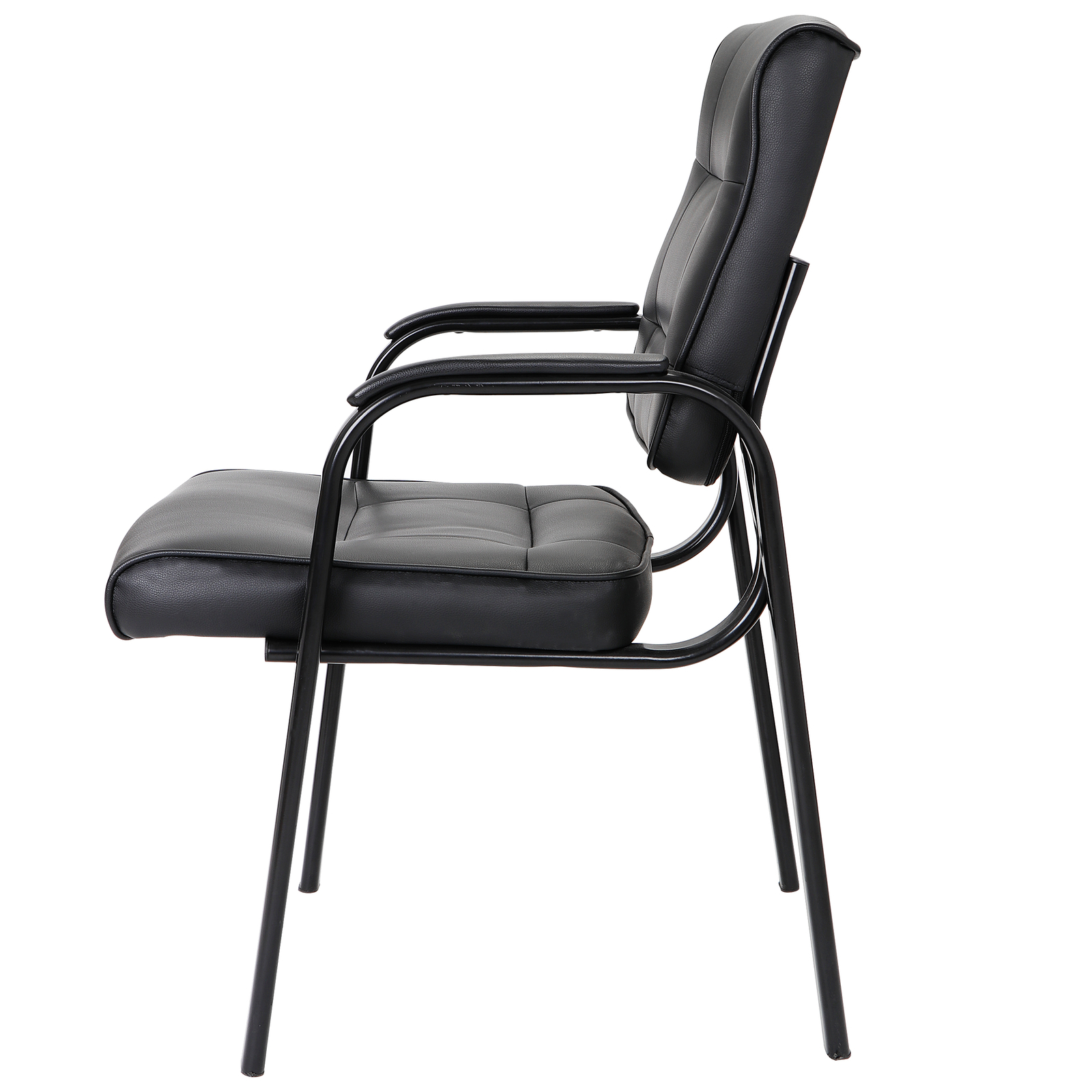 1/2/3/4 PCS Leather Guest Reception Waiting Room Office Desk Side Chairs Black