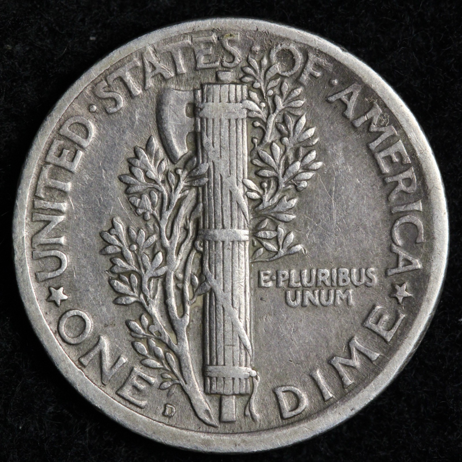 1918-D Mercury Silver Dime XF+ E205 DICP
