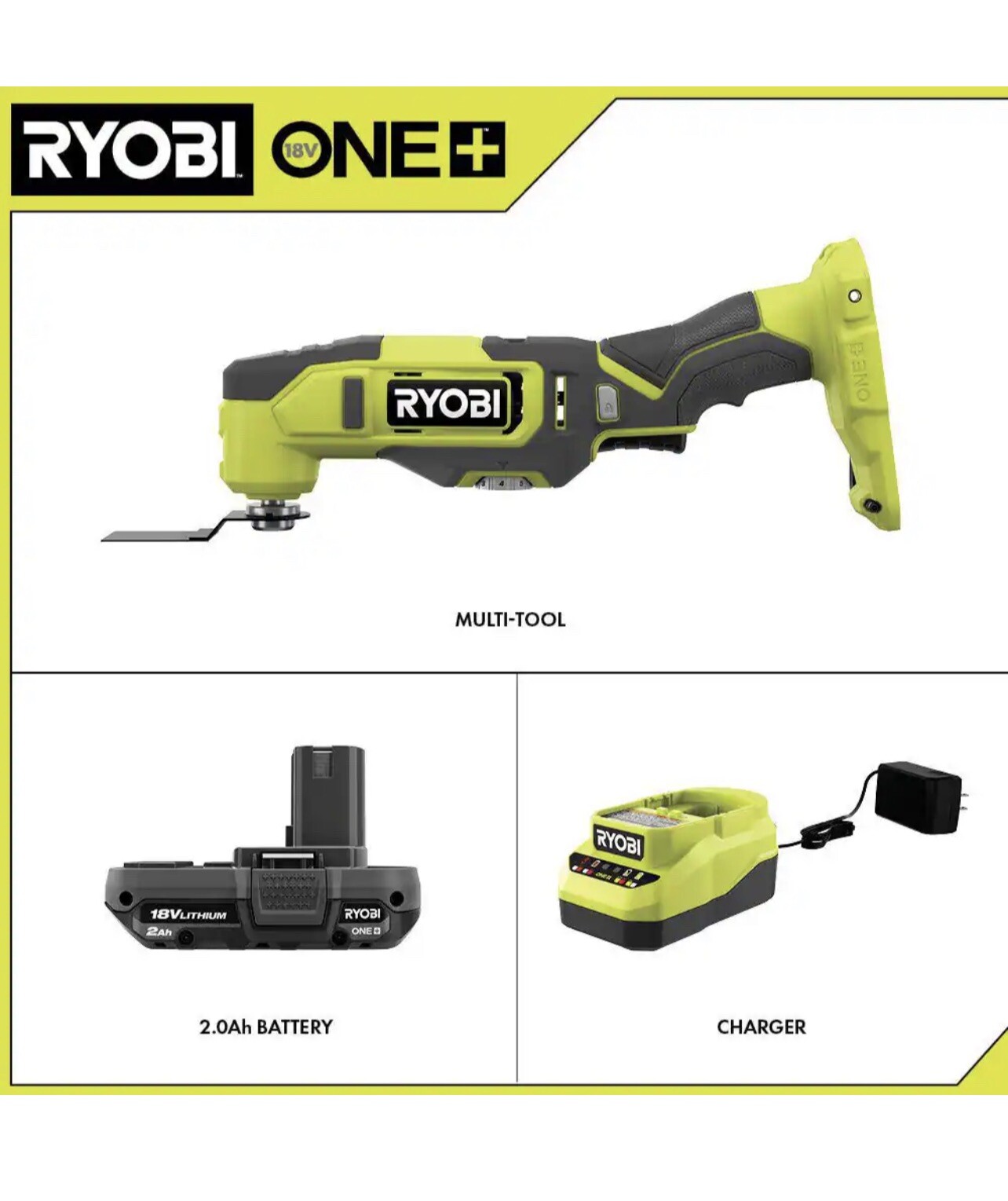 OEM Ryobi PCL430B 18v ONE+ Multi-Tool Blade Kit Inc Optional 18v Battery & Chgr