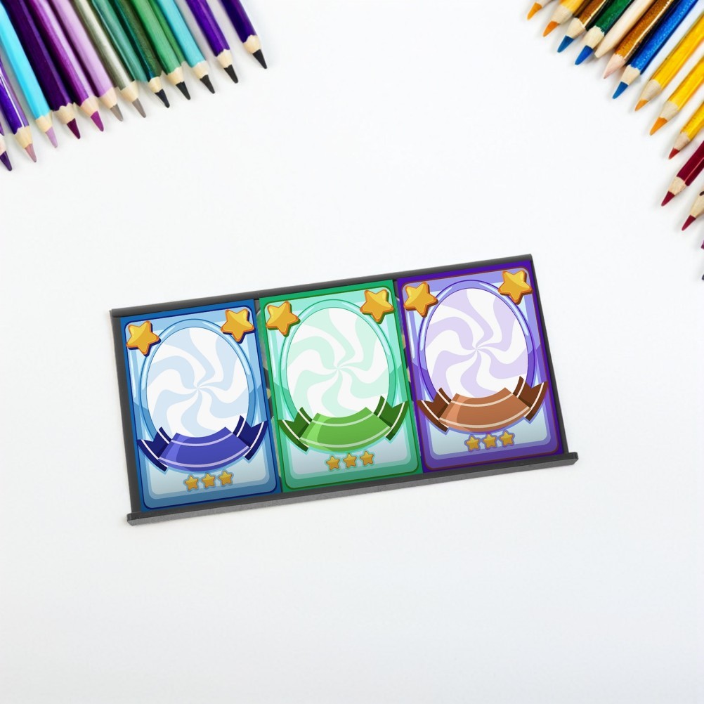 4Pcs Stackable Black Acrylic Card Display Riser for Trade Show and Conventions