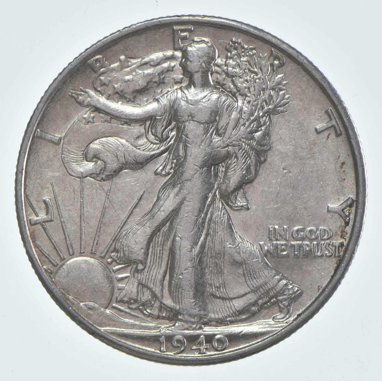 AU 1940-S Walking Liberty Half Dollar Almost Unc 90% Silver (1pc)
