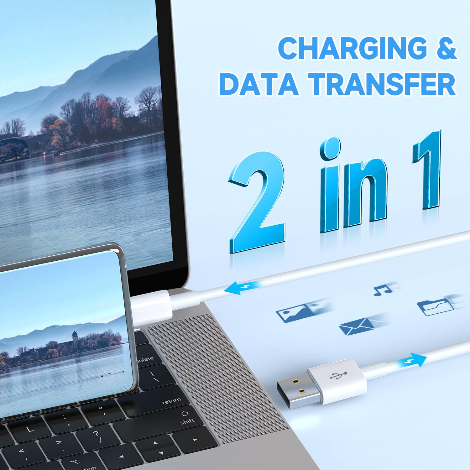16.4Ft/5M Long USB C Cable Durable USB A to USB C Charging and Data Sync Cord...