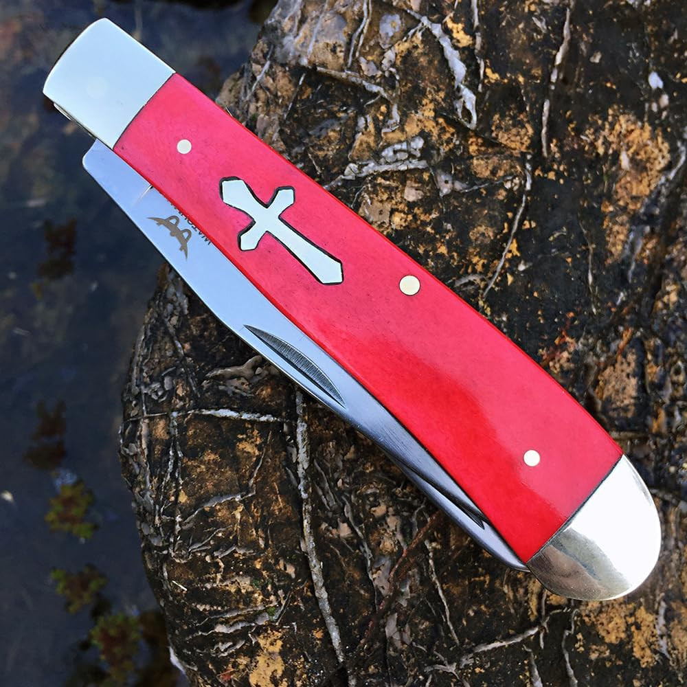 W131 Two-Blade Large Trapper Slip Joint Knife Folding Pocket Knife with Authenti