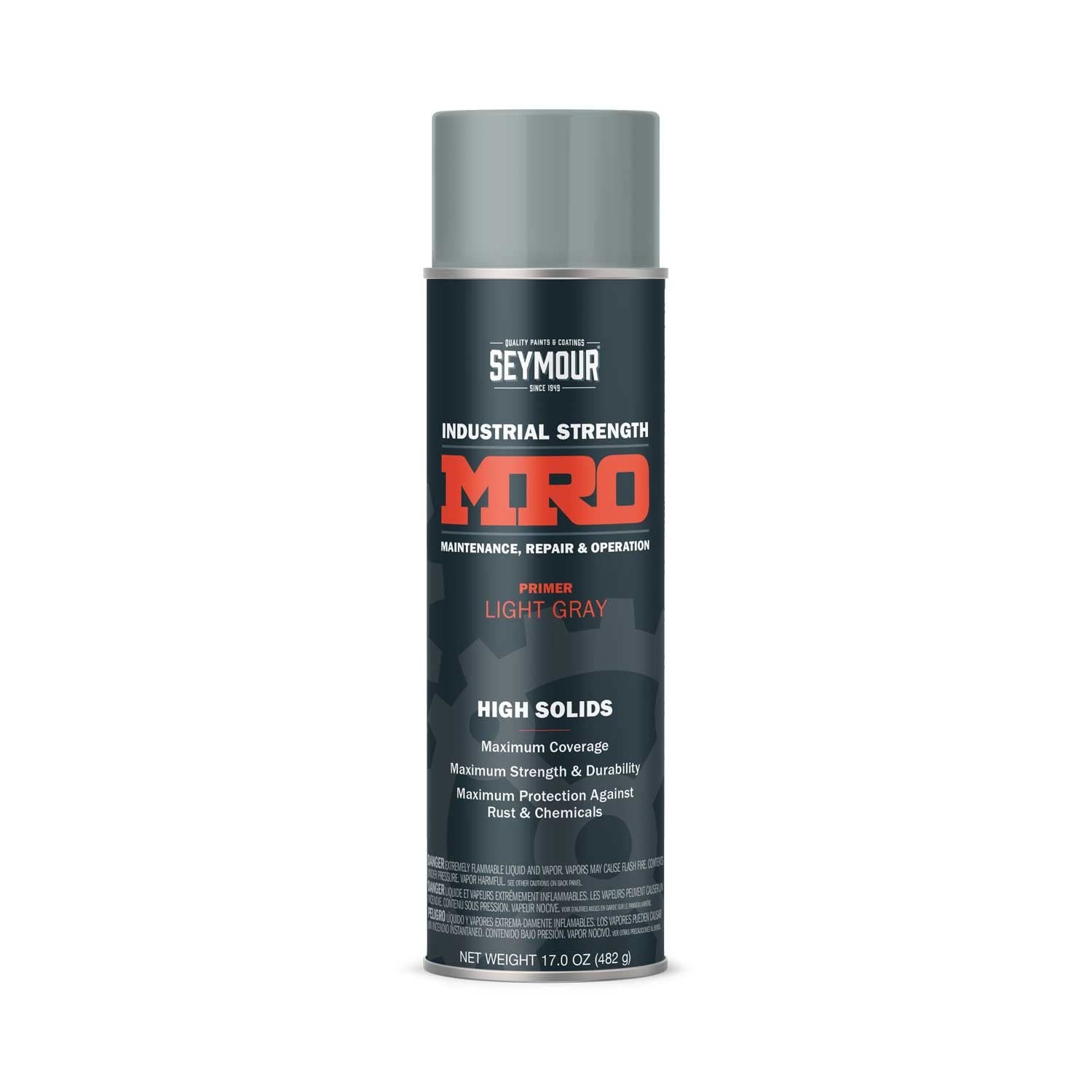 SEYMOUR 620-1431 Industrial MRO High Solids Spray Paint, Light Gray Primer , ...