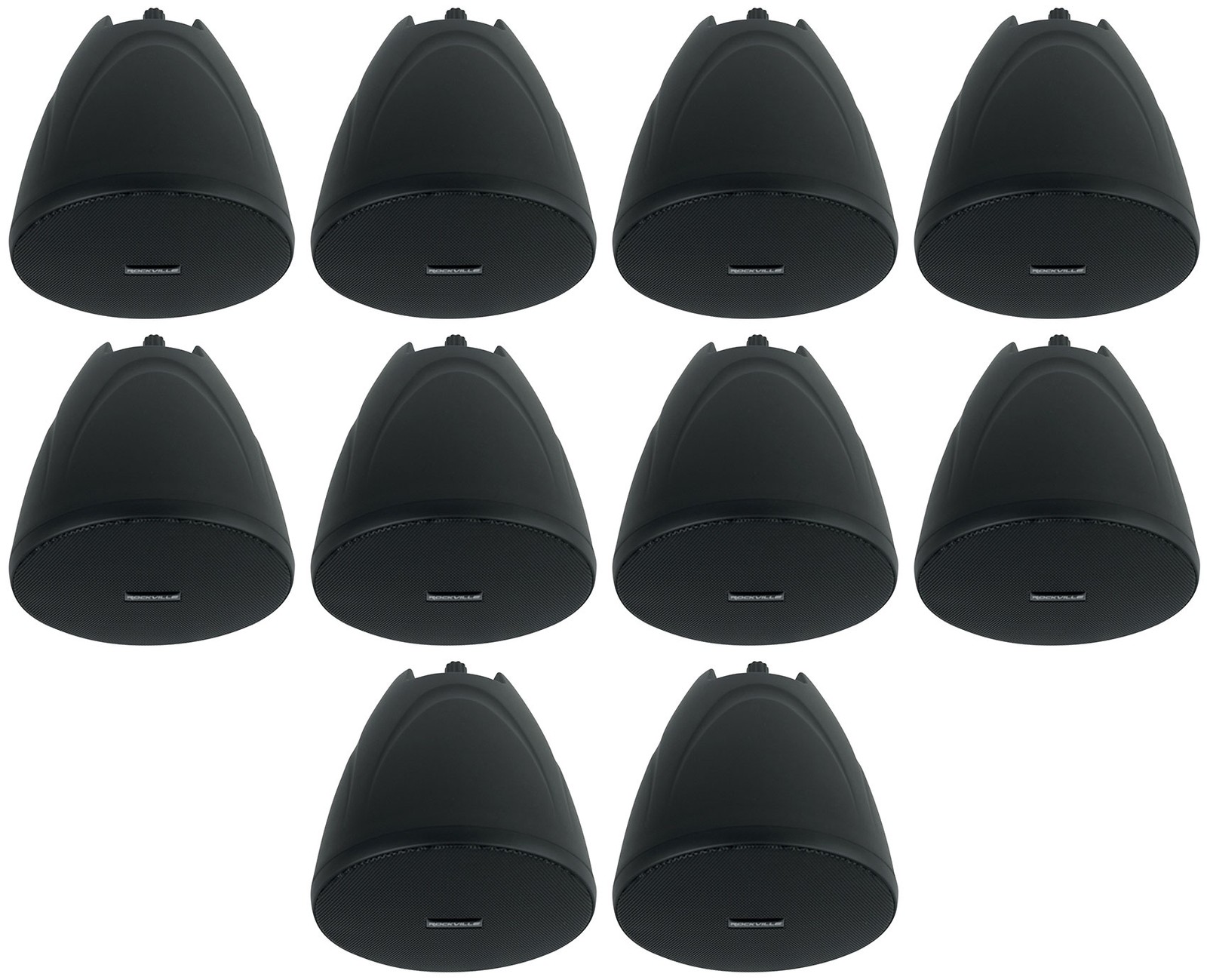 10 Rockville PEN-40T Black 4" 70V Hanging Pendant Speakers Commercial/Restaurant