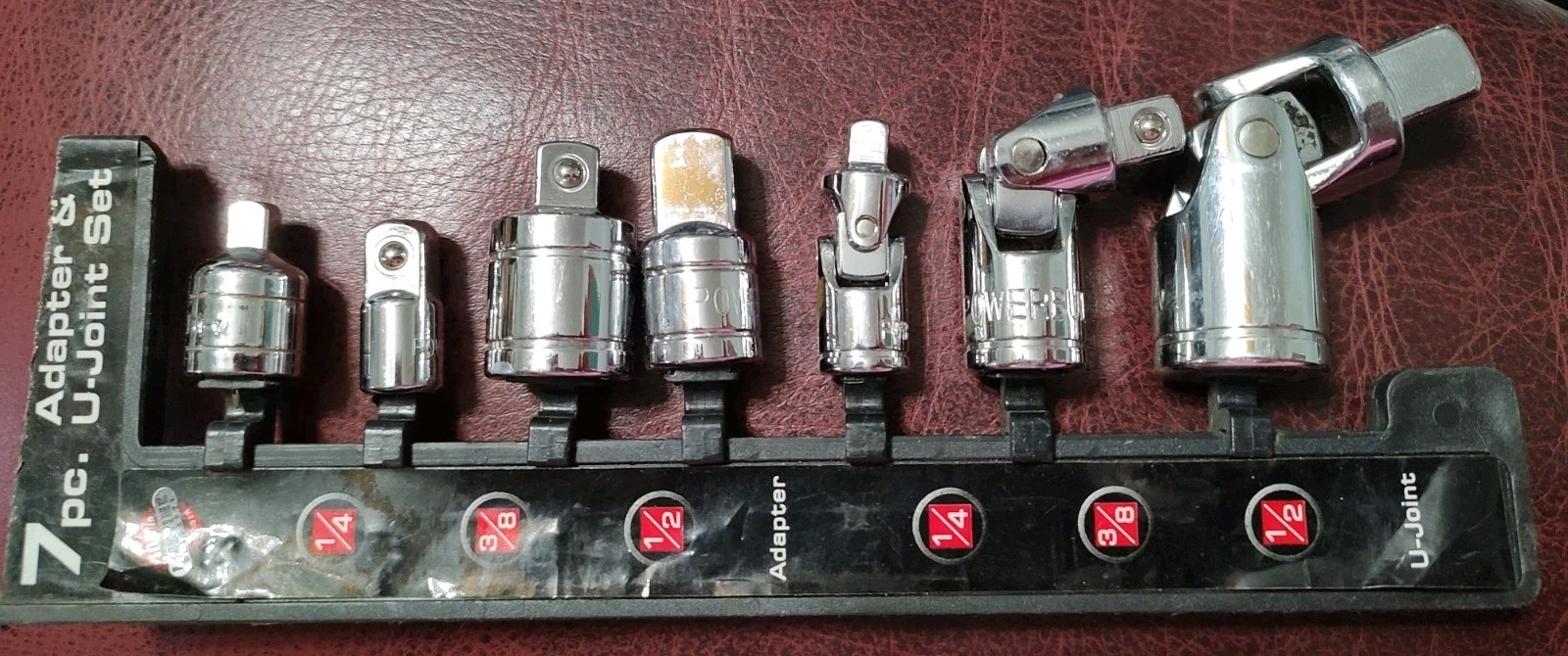 Powerbuilt 7 Piece Universal Joint and Socket Adaptor Set