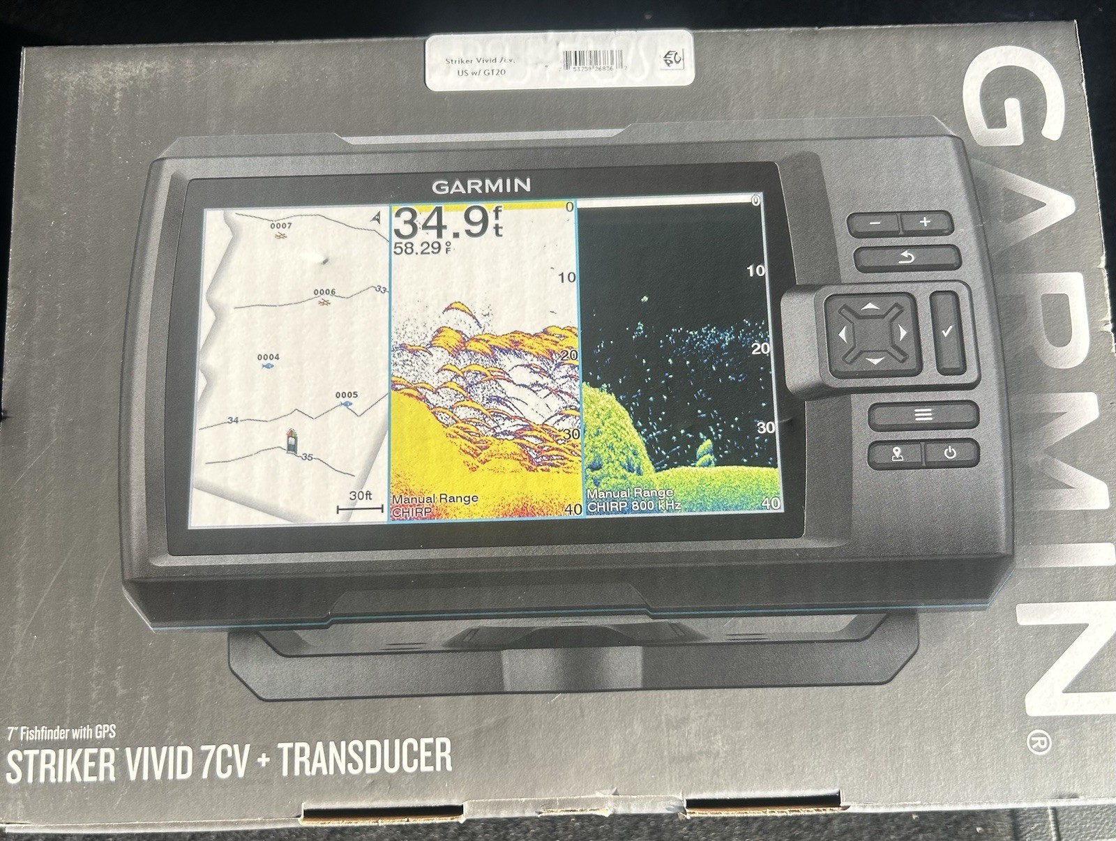 Garmin STRIKER Vivid 7cv Marine Fishfinder with GT20-TM Transducer 010-02552-00
