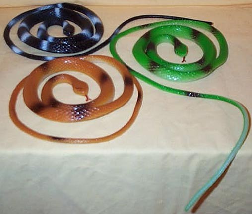 Toy Rubber Snakes - 3 fun Toy Snakes