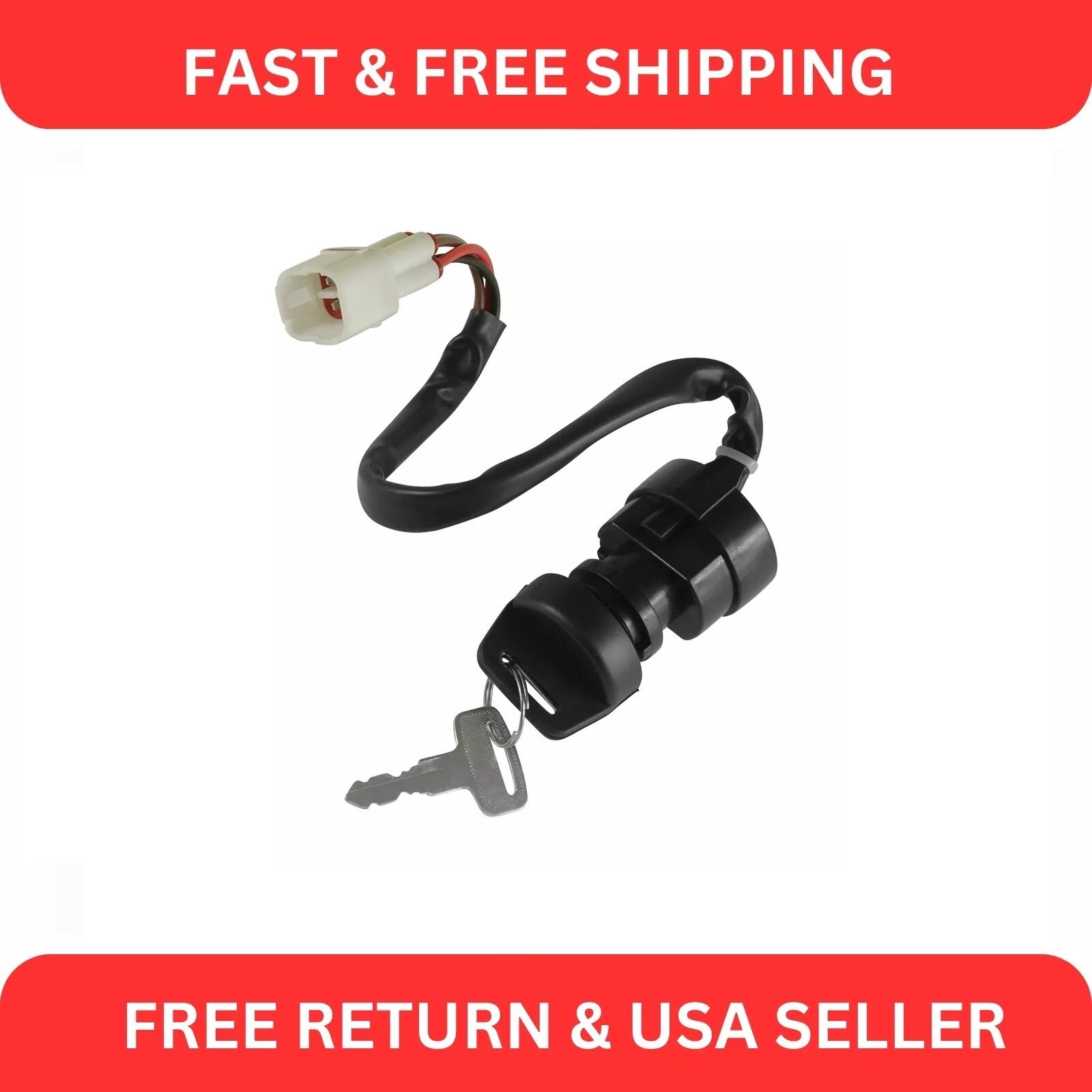 Caltric Ignition Key Switch for Yamaha Kodiak 400 YFM400 4WD 1999 2000 2001 Atv