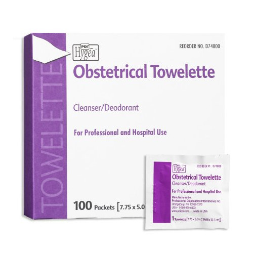 PDI D74800 Obstetrical Towelette Ethyl Alcohol  7.75 in. x 5 in. (Case of 1000)