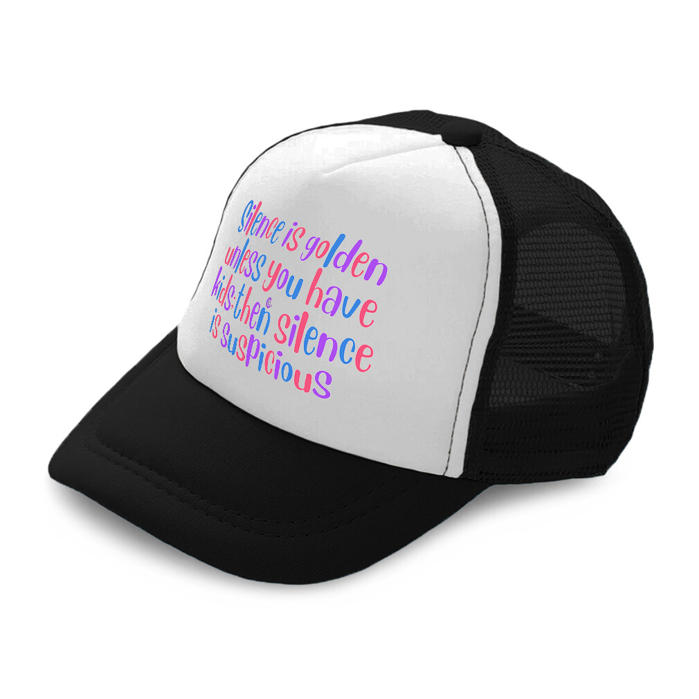 Kids Trucker Hat Silence Golden Kids Suspicious Polyester Boys Caps & Girls Caps
