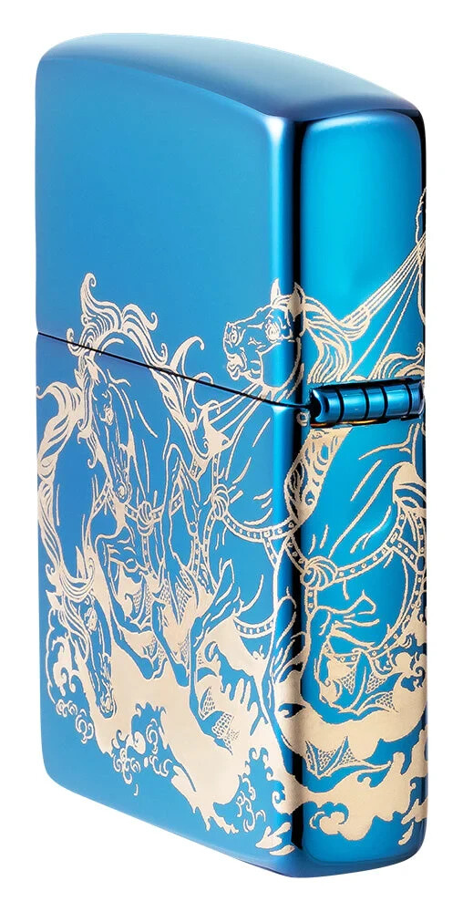 Zippo Atlantis Design High Polish Blue 48787