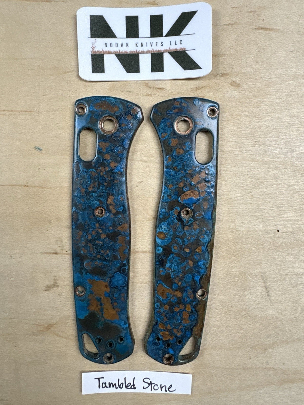 Nodak Custom “Tumbled Stone” Shipwreck Copper Benchmade 535 Bugout Handle Scales