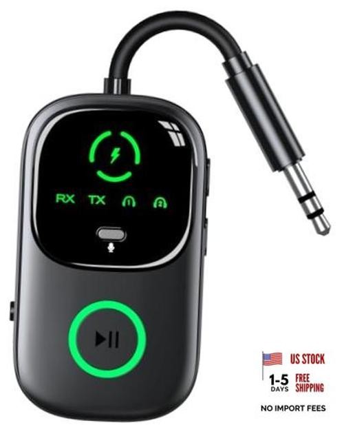 LED Display 2 in 1 Bluetooth 6.0 Transmitter Receiver 3.5mm Black AUX Standard