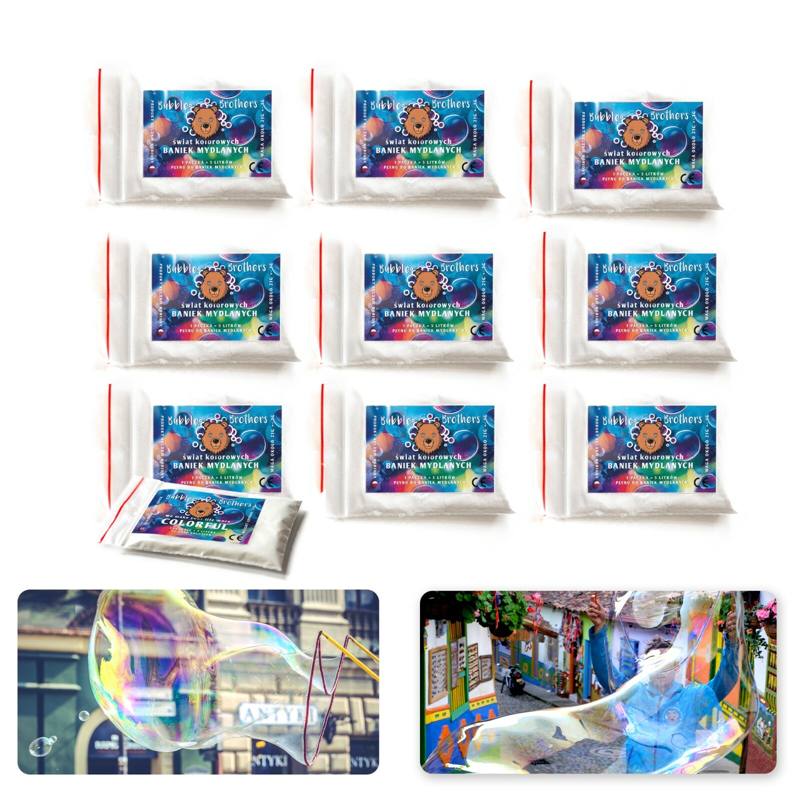 Bubble Sticks 3 Models for Children & Bubble Solution Magic Powder 5 Liters