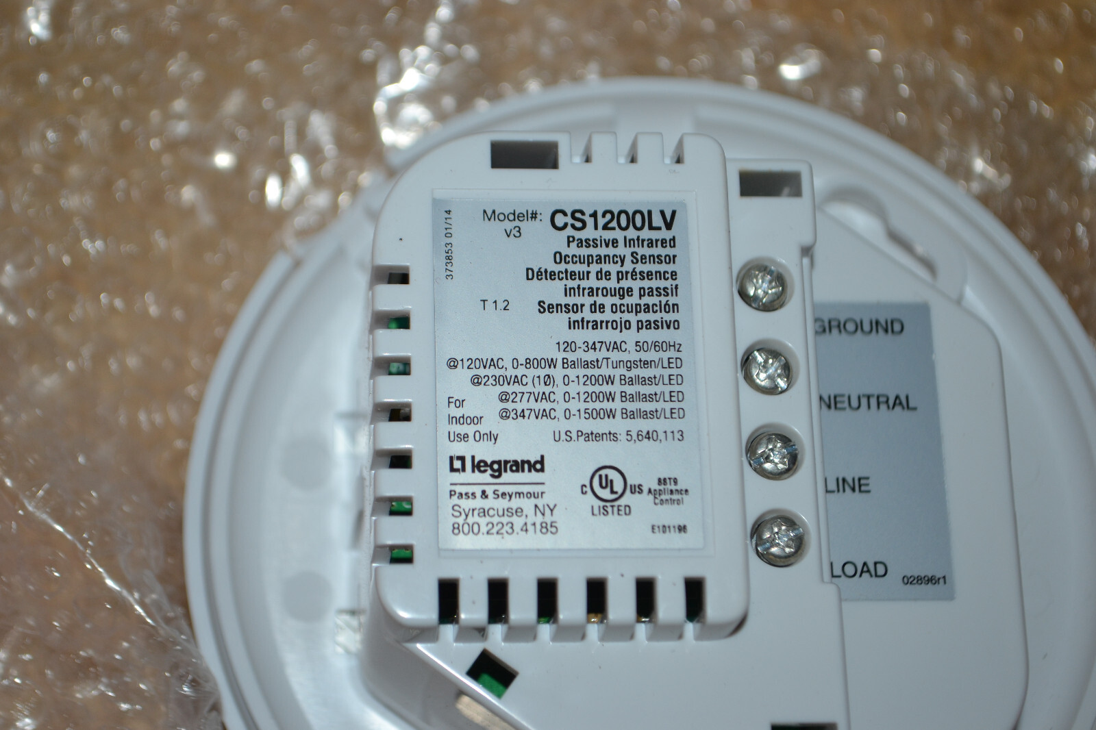 Pass & Seymour Legrand CS1200LV ~ 360 PIR Occupancy Sensor 120-347 VAC 50/60 Hz
