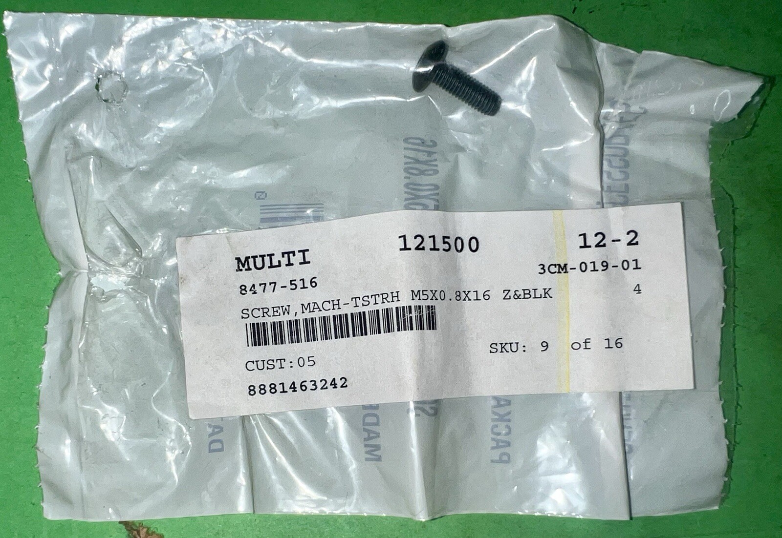 Arctic Cat OEM tstrh mach screw m5x0.8x16 z&blk 8477-516 new