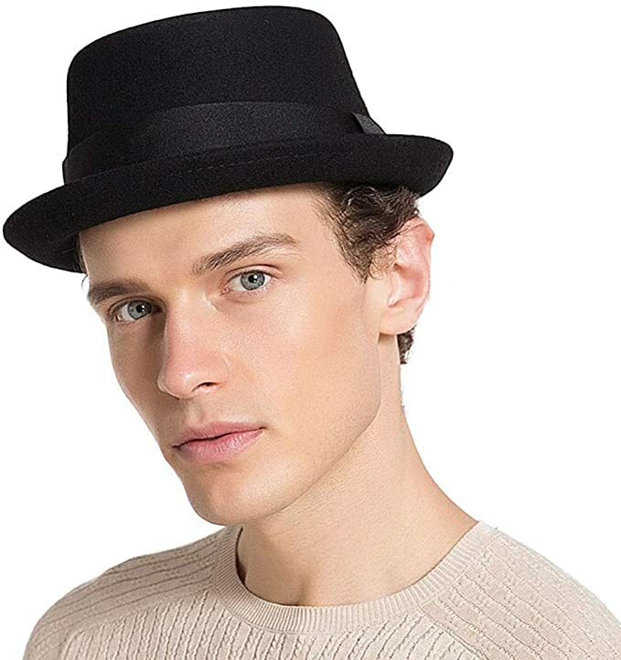 Pork Pie Hat 100% Wool Felt Men's Porkpie Breaking Bad Hats Flat Top Mens Fedora