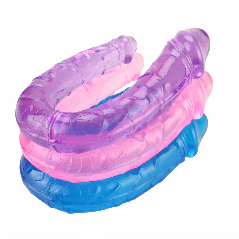 Double Ended Dildo Sex Toy Realistic Penis Anal Plug Jelly Dong Adult Lesbian