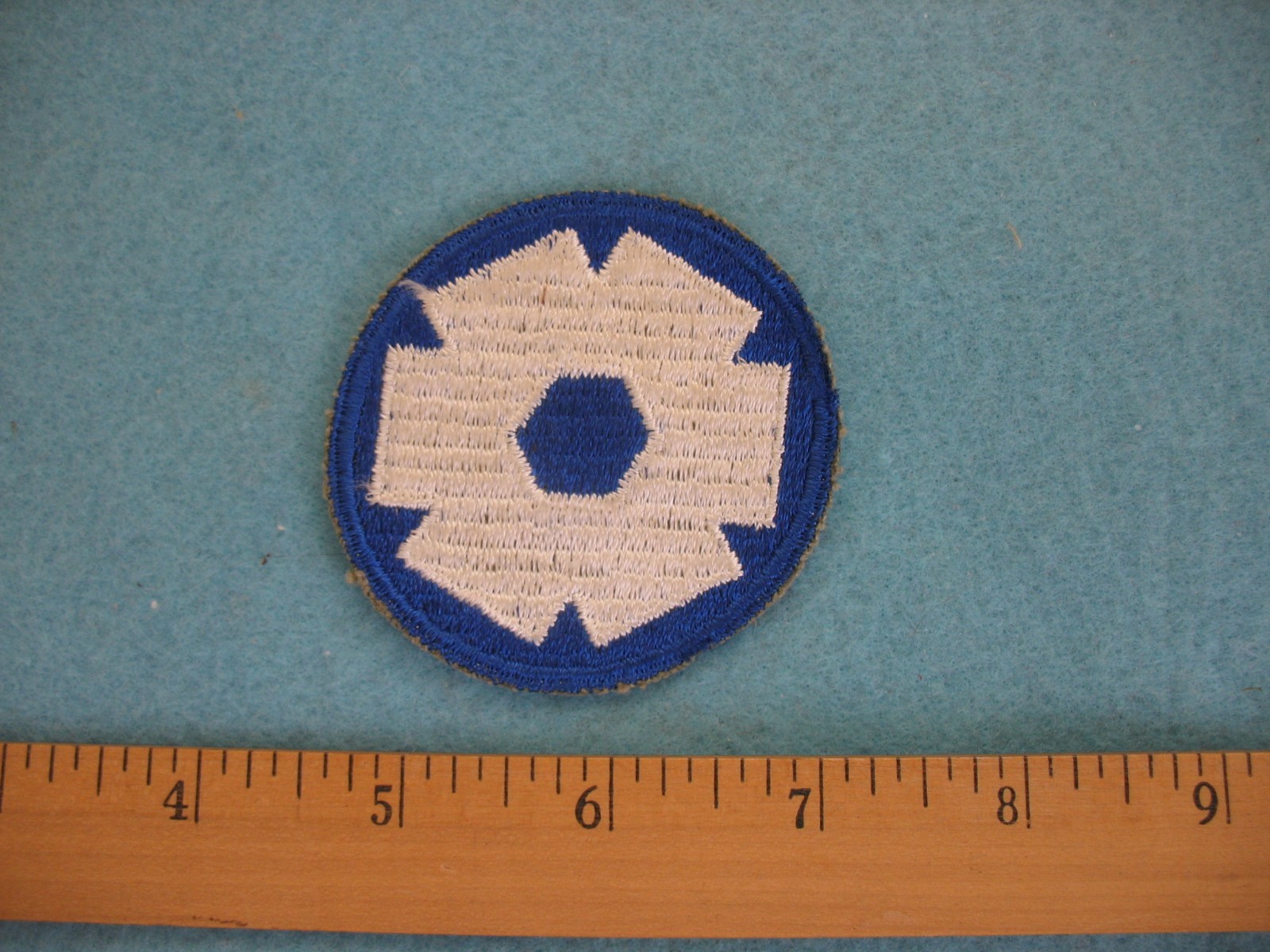 Original unused WWII US Army 6th Service Command whiteback patch