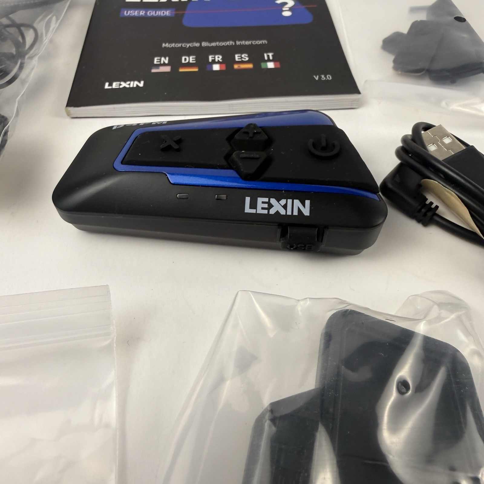 Lexin B4FM Motorcycle Bluetooth Intercom Single Unit Headset Communication
