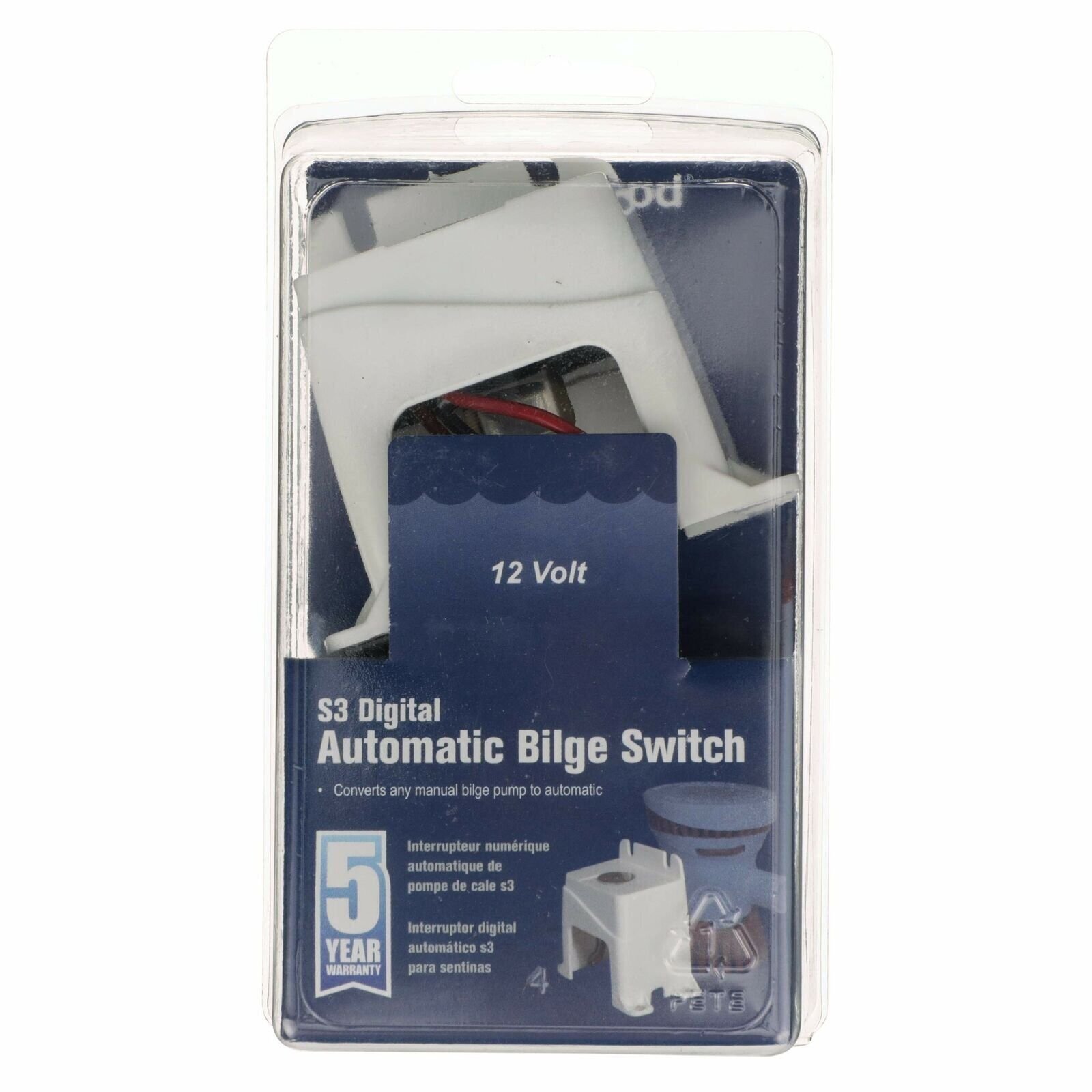 attwood 4801-7 Automatic Bilge Switch, 12-Volt, 15 Amp Maximum Pump Amp Draw,...