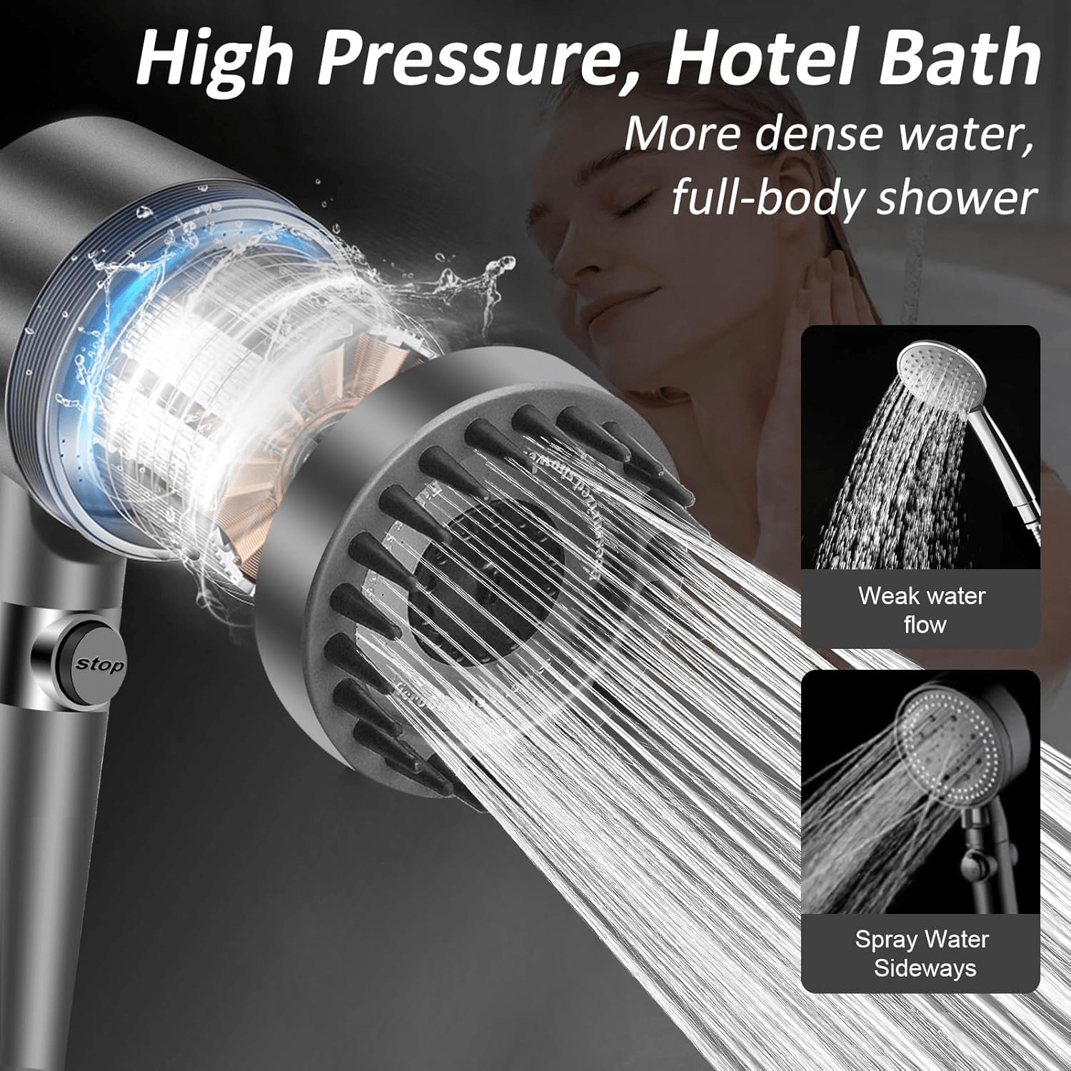 2-Pack High Pressure Filtered Handheld Shower Head Set, 12 Replaceable Filters