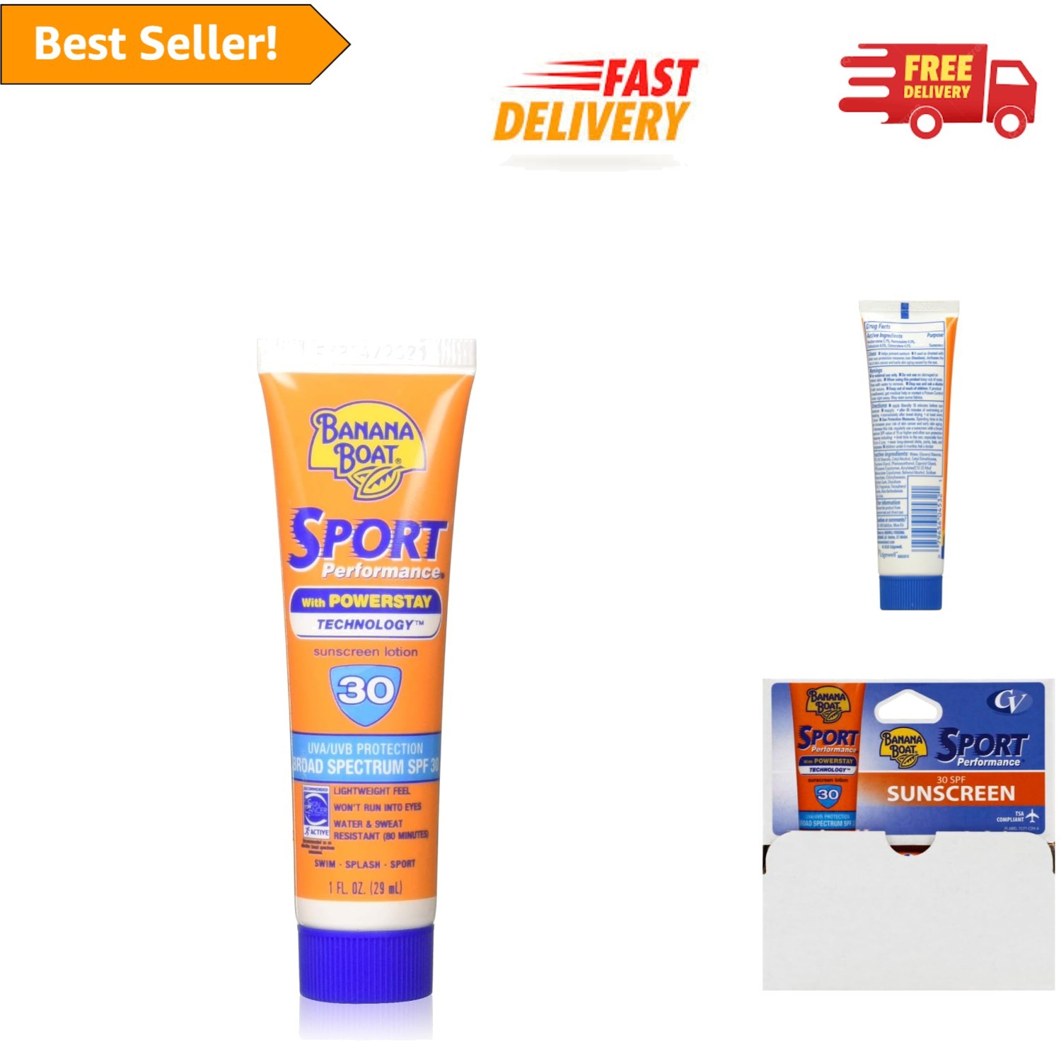 Lightweight SPF 30 Travel Sunscreen Lotion 1oz | Hypoallergenic Protection
