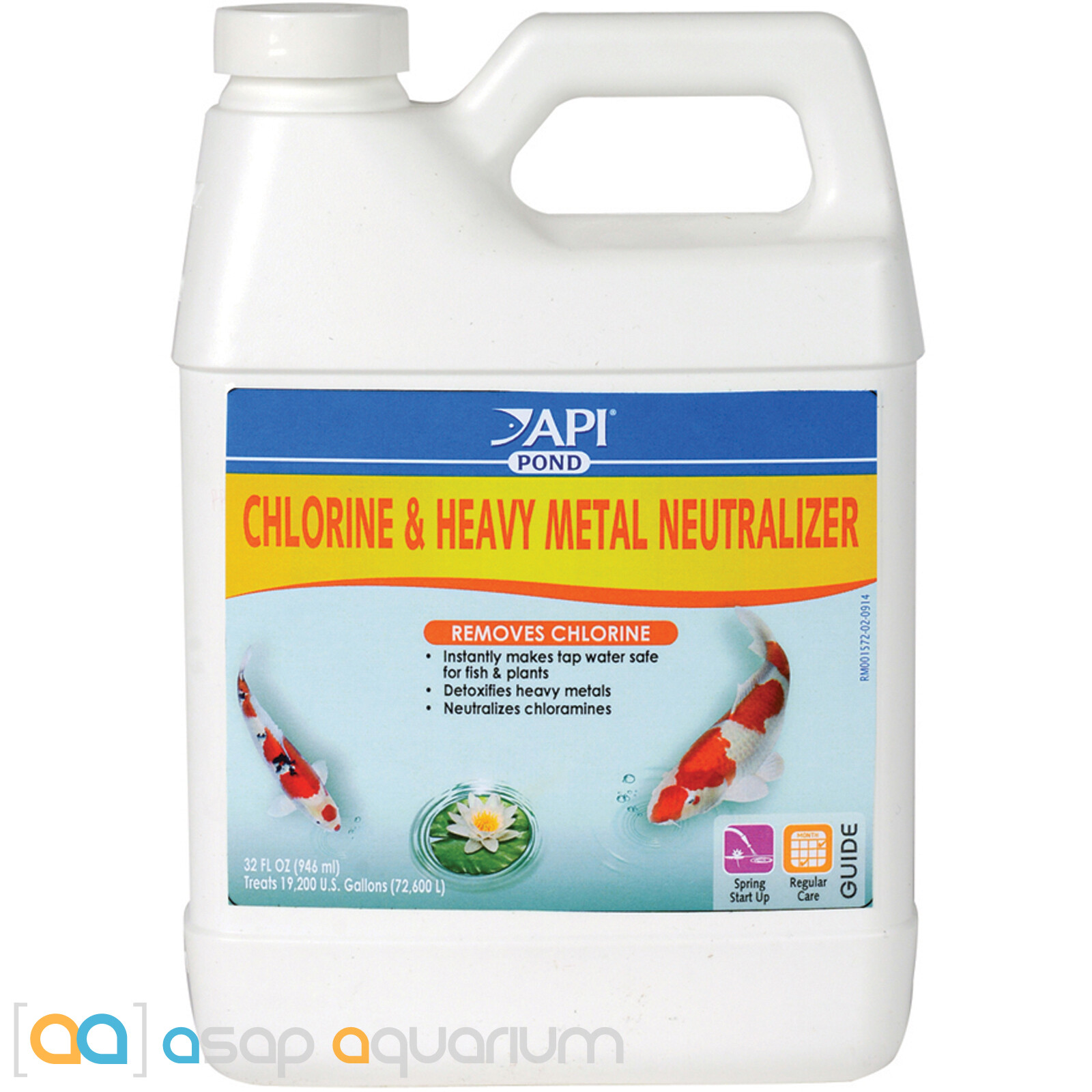 API Pond Chlorine & Heavy Metal Neutralizer 32oz Makes Tap Water Safe for Fish