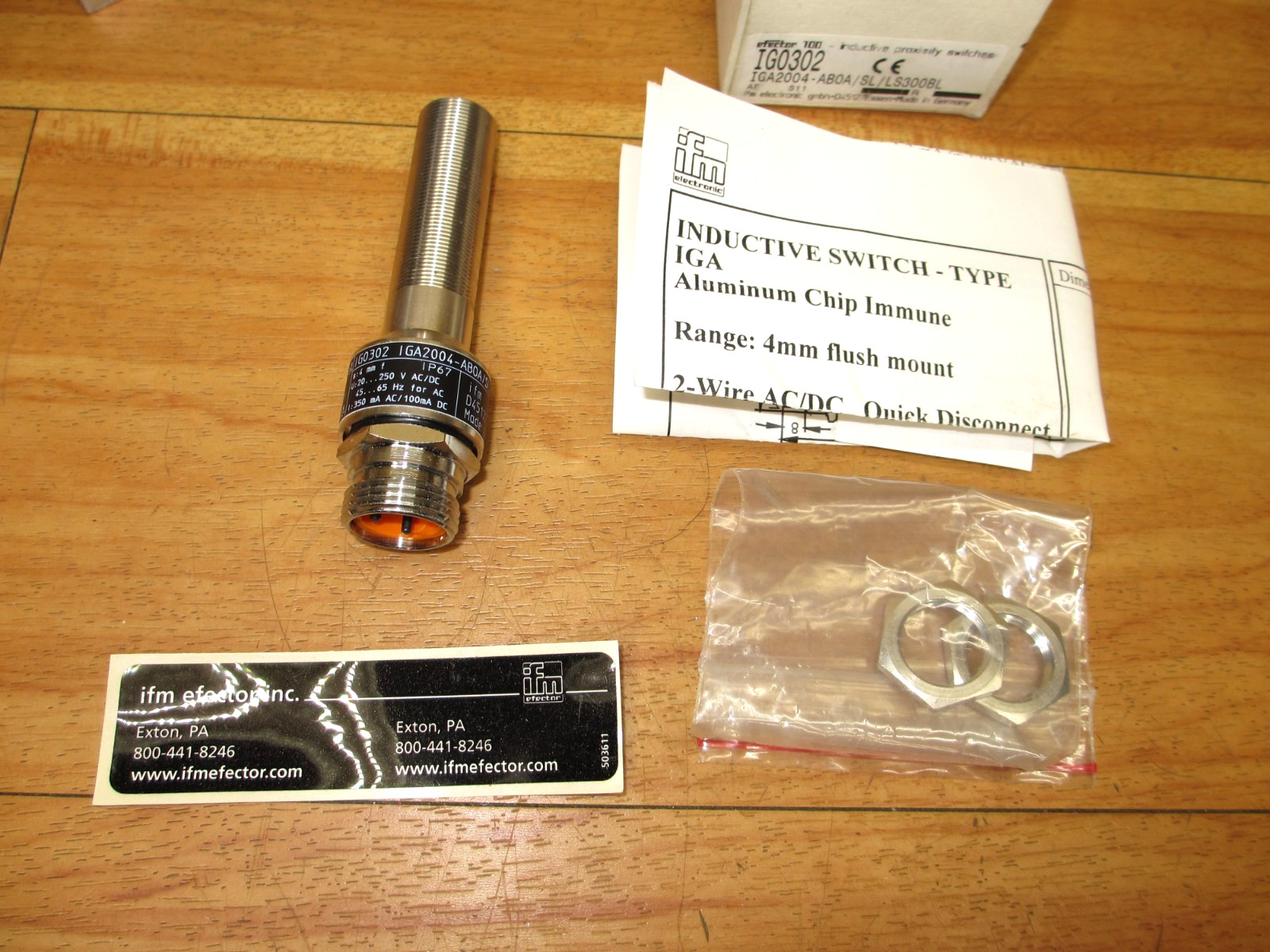 IFM Efector IG0302 *NEW* Inductive Proximity Sensor IGA2004-ABOA/SL/LS300BL