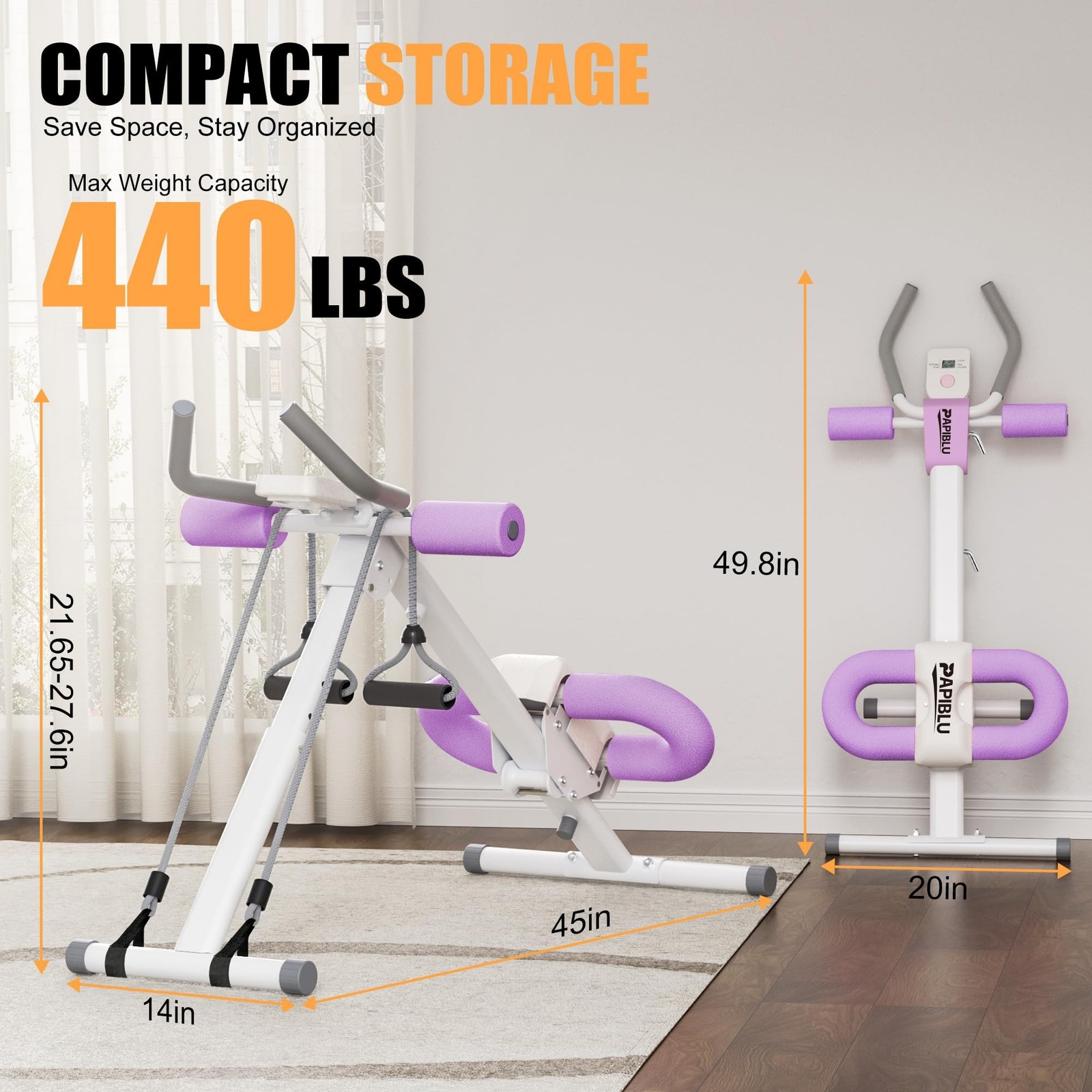 Abdominal Trainers - Adjustable Ab Trainer Machine, Foldable Abdominal Workou...