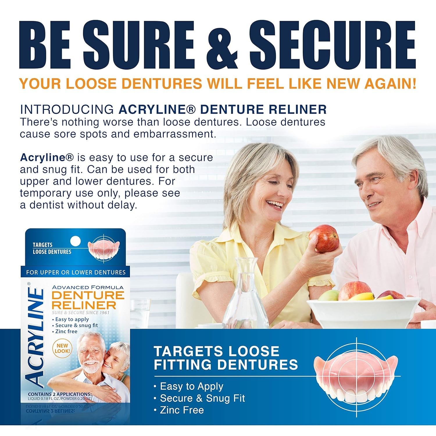 Denture Security Enhanced: Advanced Reliner for Upper & Lower Dentures, Easy Use