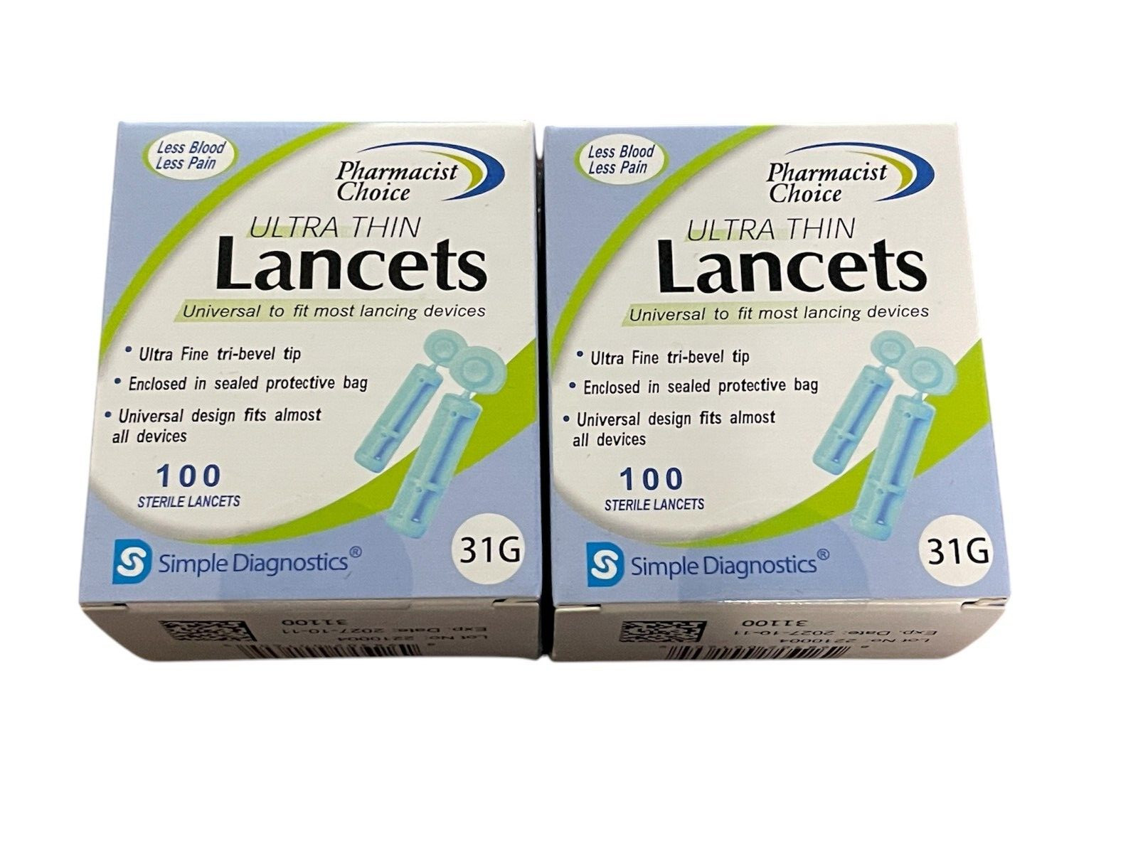 Pharmacist Choice Twist Top Lancets 31G -2 Box of 100 lancets
