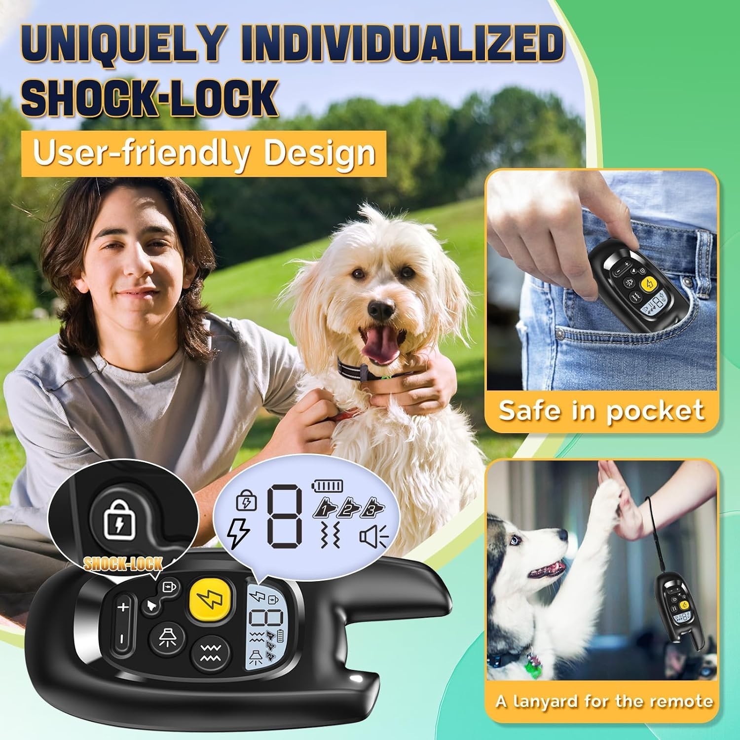 Dog Shock Collar with Remote Control- Training Collar for Small Medium Large ...