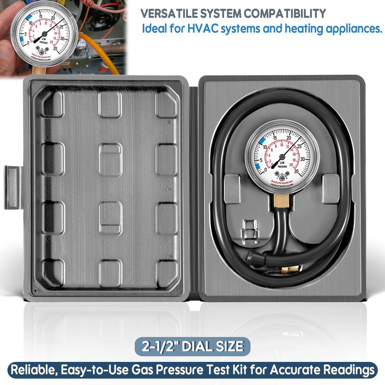 Natural Gas or LP Gas Manifold Pressure Test Kit Natural Gas Meter Gauge Tester