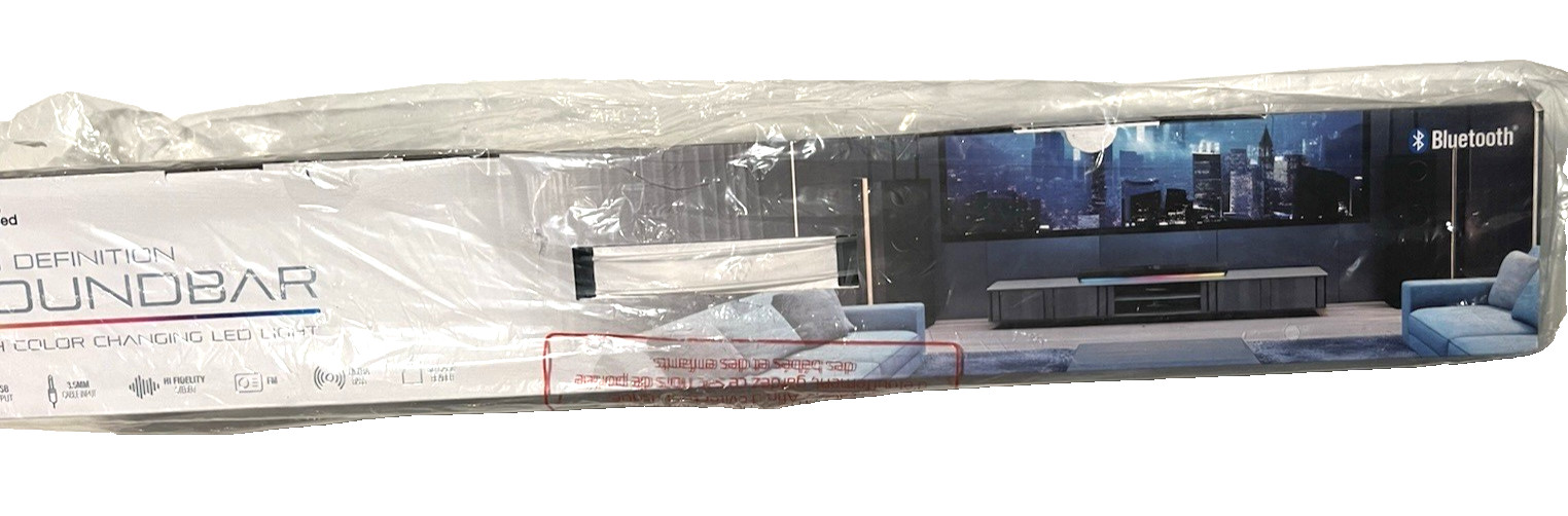 Lifestyle Advanced High Definition Soundbar Color Changing LASB-3300BLK New