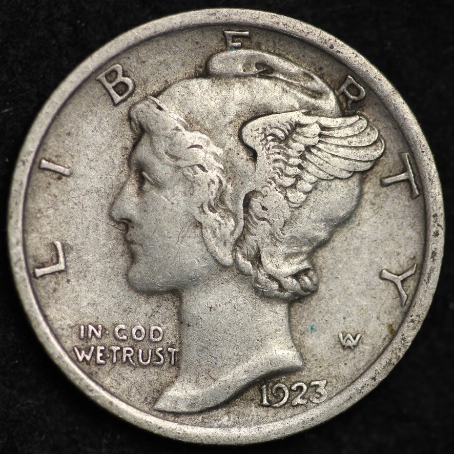 1923 Mercury Dime CHOICE AU FREE SHIPPING E578 RCM