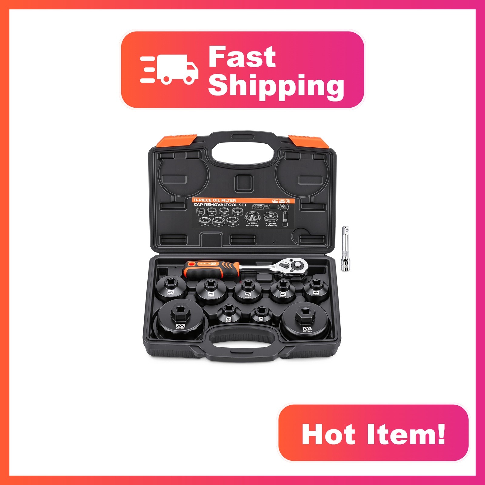 MateAuto 11pc Oil Filter Socket Wrench Set Toyota VW BMW