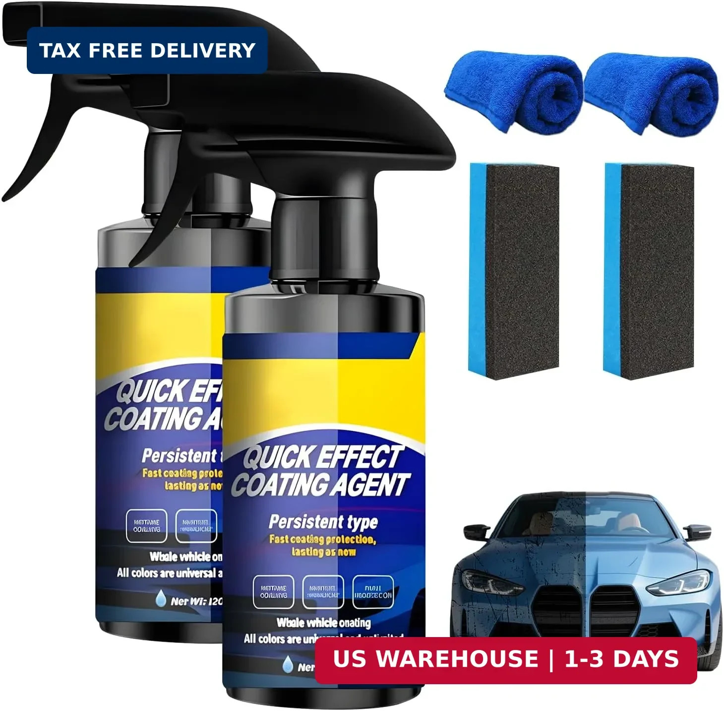 2Pcs Car Nano Coating Spray,Quick Effect Coating Agent for Car, Upgrade Advan...