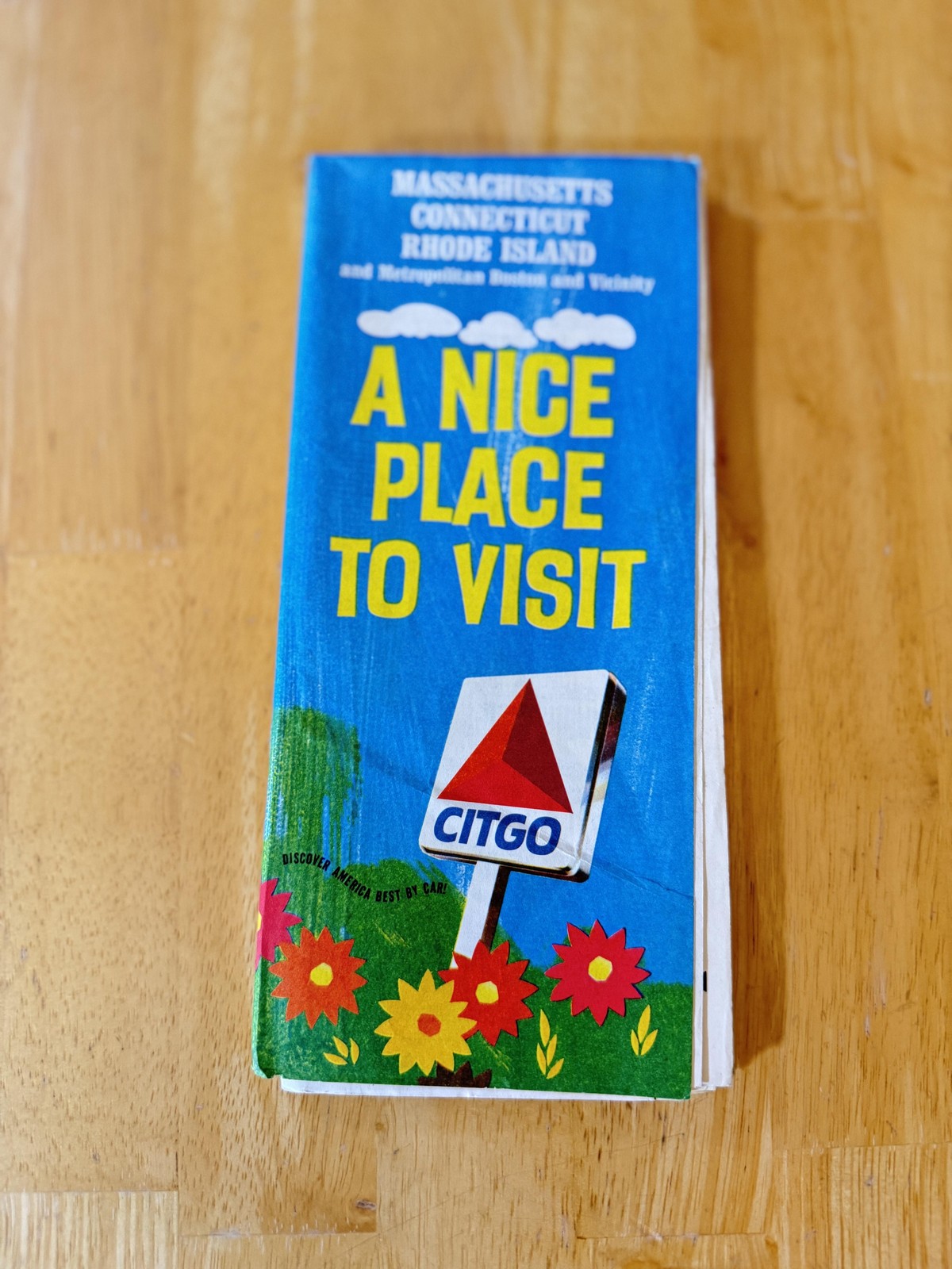 Vintage CITGO Massachusetts Connecticut Rhode Island Road Map Brochure USA