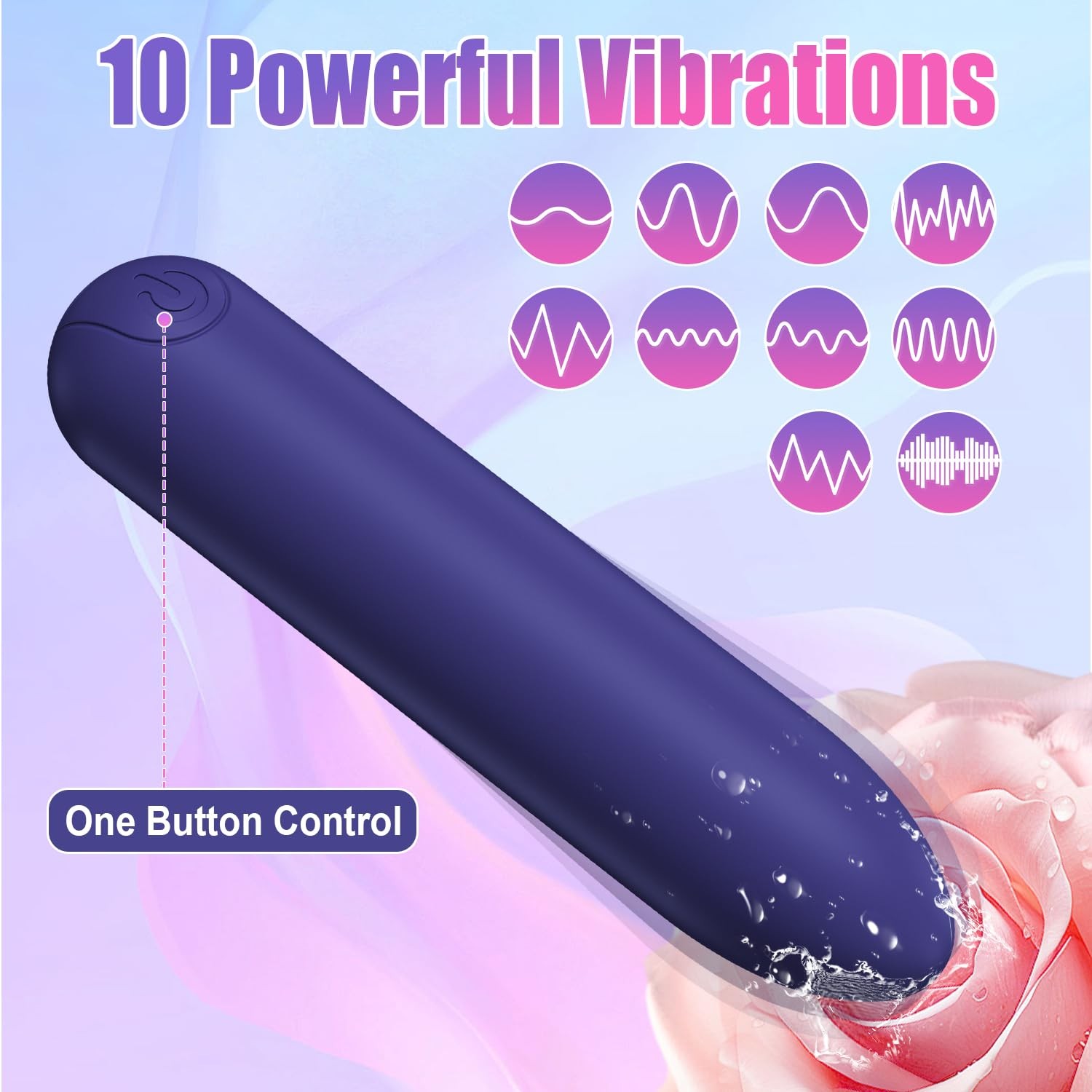 G Spot Bullet Vibrator, Waterproof Mini Silicone Stimulator, 10 Vibration Modes