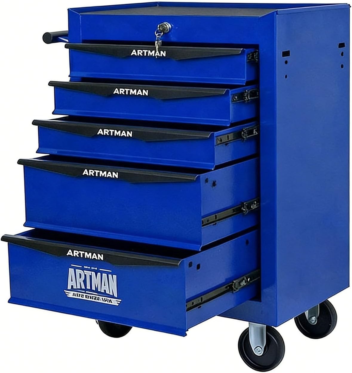 4/5/6/7-Drawer Rolling Tool Chest Storage Cabinet with Lockable Wheels(Blue)