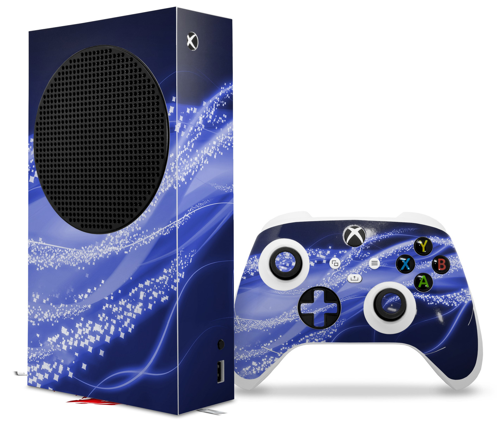 Skin Wrap for XBOX Series S Console Controller Mystic Vortex Blue