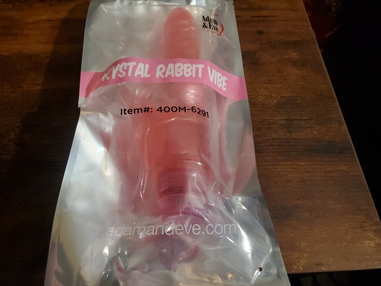 NEW & SEALED - Adam & Eve 8.5" Crystal Rabbit Vibe  # 400M-6291  - PINK
