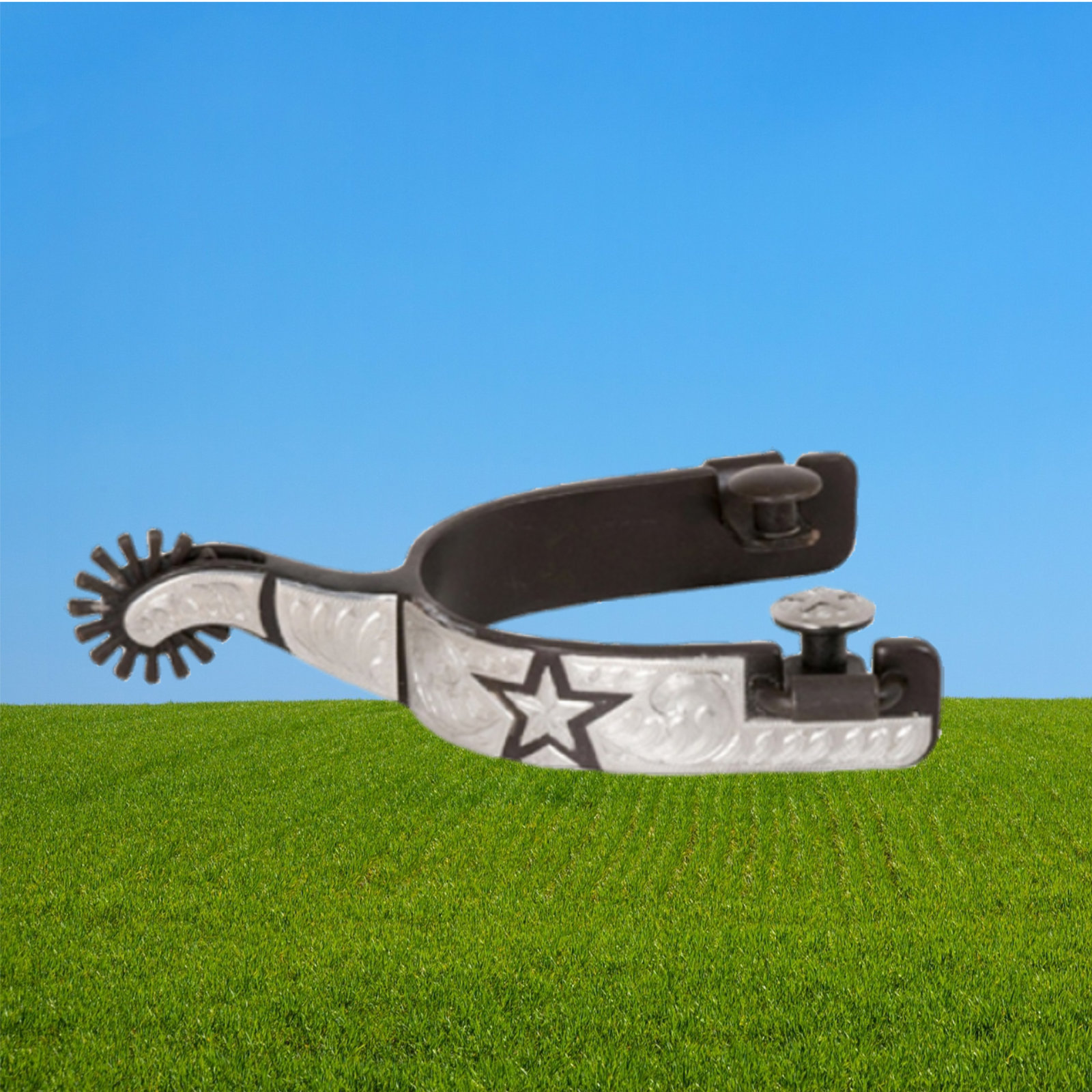 Western Spurs Cowboy Collection Star, FG Western Spurs, Brown Steel Spurs