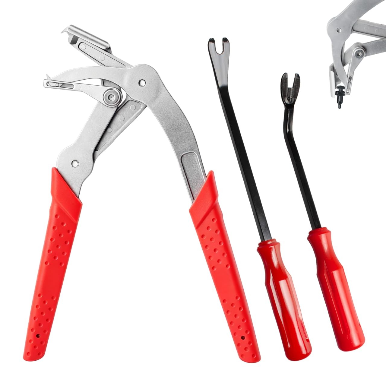 TSSOUB Car Clip Pliers, Auto Fastener Removal Panel Red