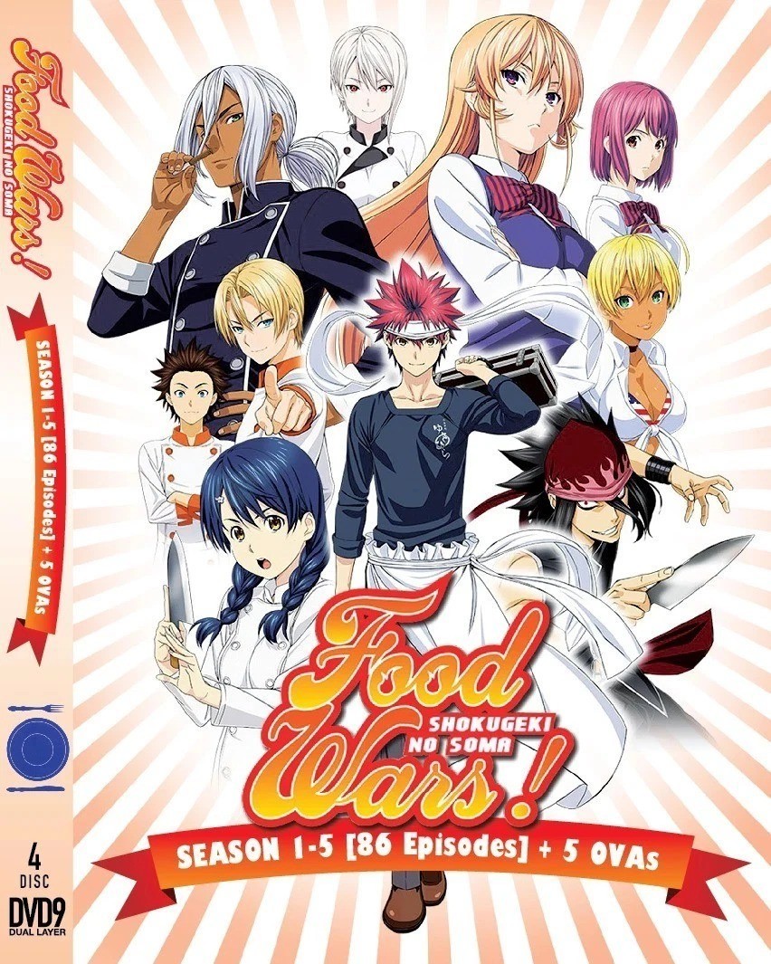 Food Wars! Shokugeki no Soma Season 1–5 + OVAs Complete English Dubbed Anime DVD