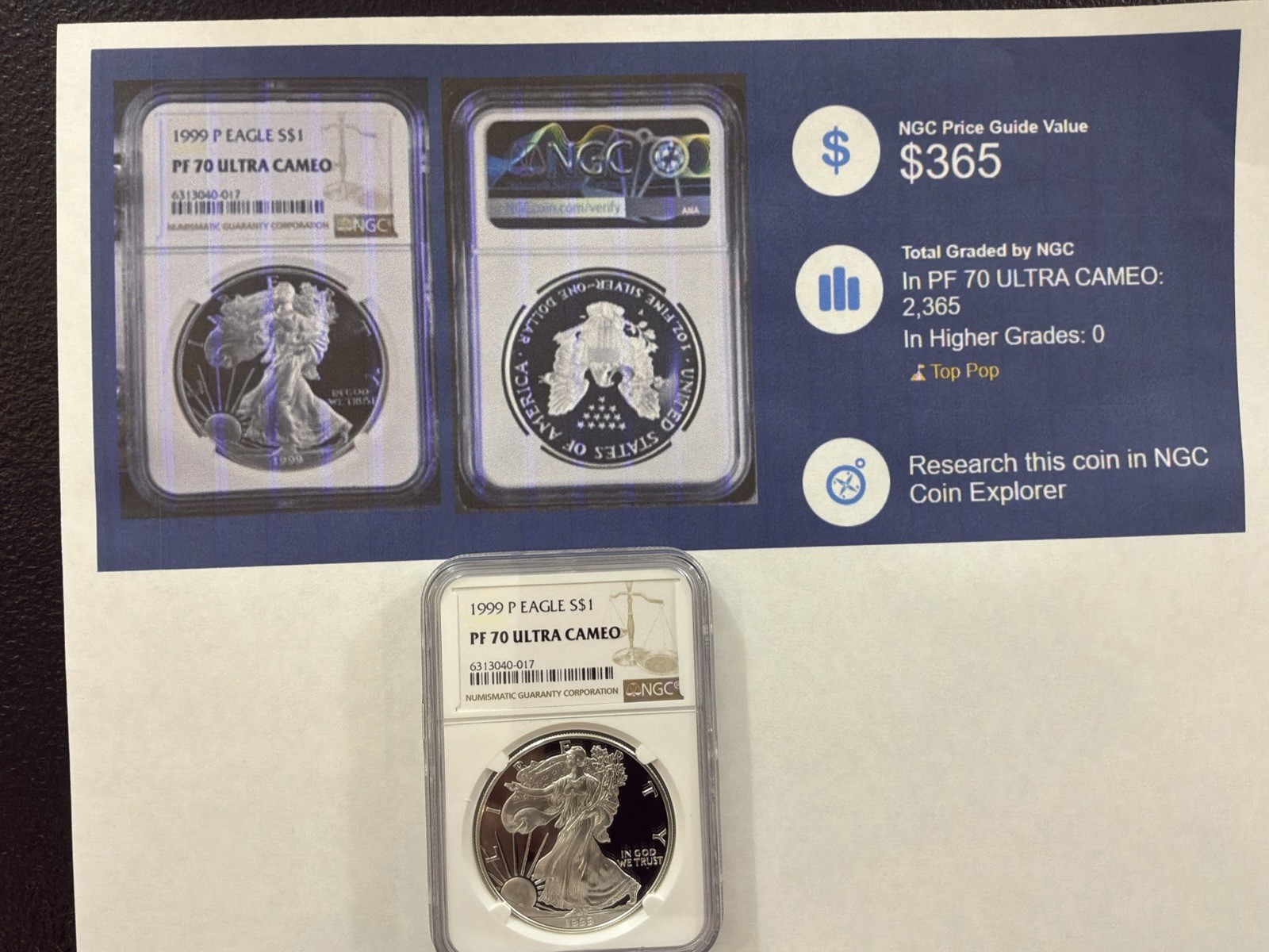 1999-P Proof American Silver Eagle PF-70 NGC