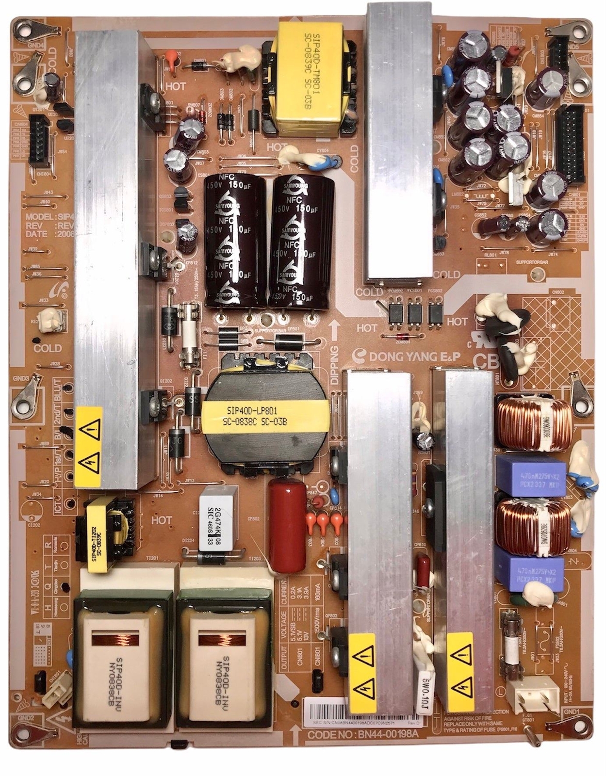 Samsung BN44-00197A / BN44-00198A / BN44-00199A Power Supply / Backlight Inverte